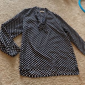 Long sleeve polka dot blouse